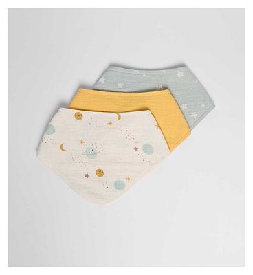 Maybe Baby 3 Pack Space Print Bibs One Size