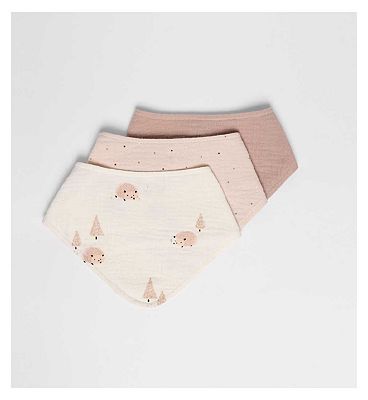 Maybe Baby 3 Pack Brown Bibs One Size