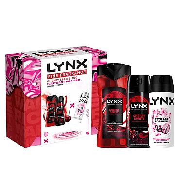 Lynx Cherry Spritz Duo & Attract 3-Piece Gift Set For Her