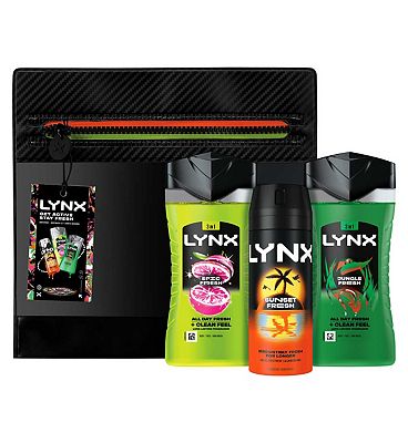 Lynx Get Active Stay Fresh Clear Washbag 3-Piece Gift Set