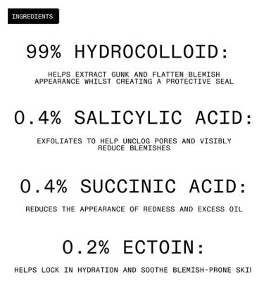 The INKEY List Jumbo Hydrocolloid Invisible Pimple Patches 44s (10)
