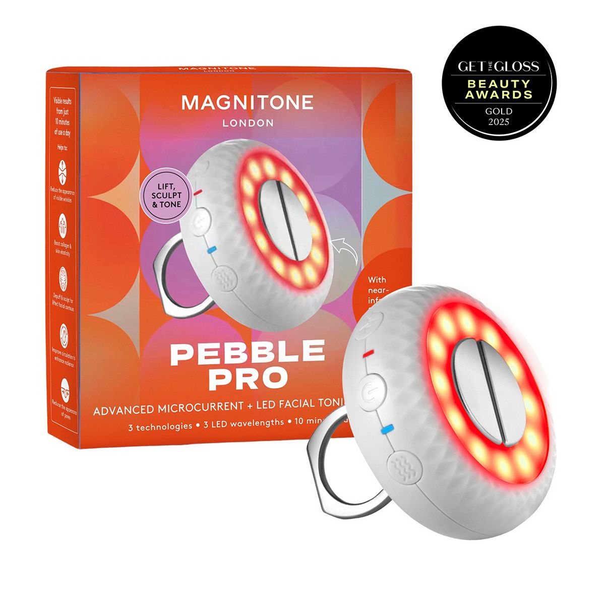 Magnitone Pebble Pro Advanced Microcurrent And Led Facial Toning Device
