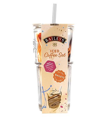 Baileys Iced Coffee - Baileys Glass, Drinking Straw and Coffee
