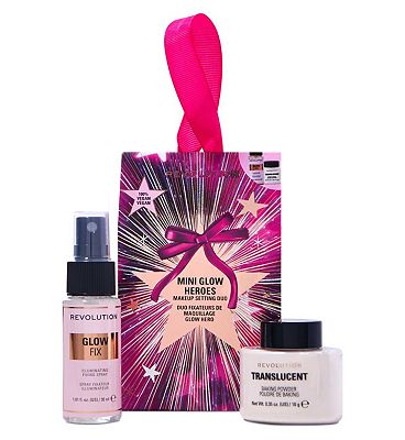 Click to view product details and reviews for Revolution Mini Glow Heroes Makeup Setting Duo.