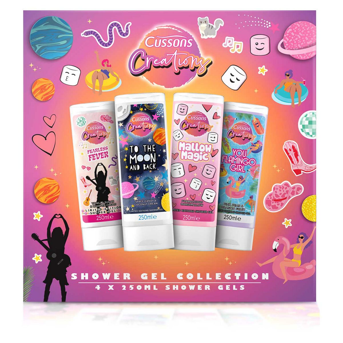 Cussons Creations Trends Mixed Shower Gels Gift Set 4X250ml