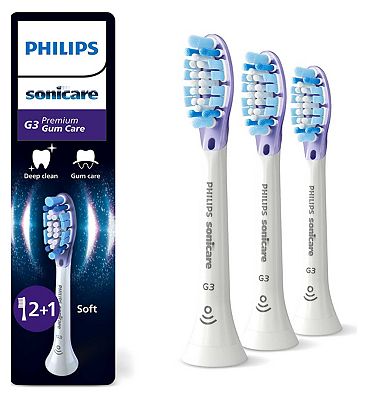 Philips Sonicare Replacement Electric Toothbrush Heads Premium Gumcare 2 + 1 Free (3 Brushheads) Bla