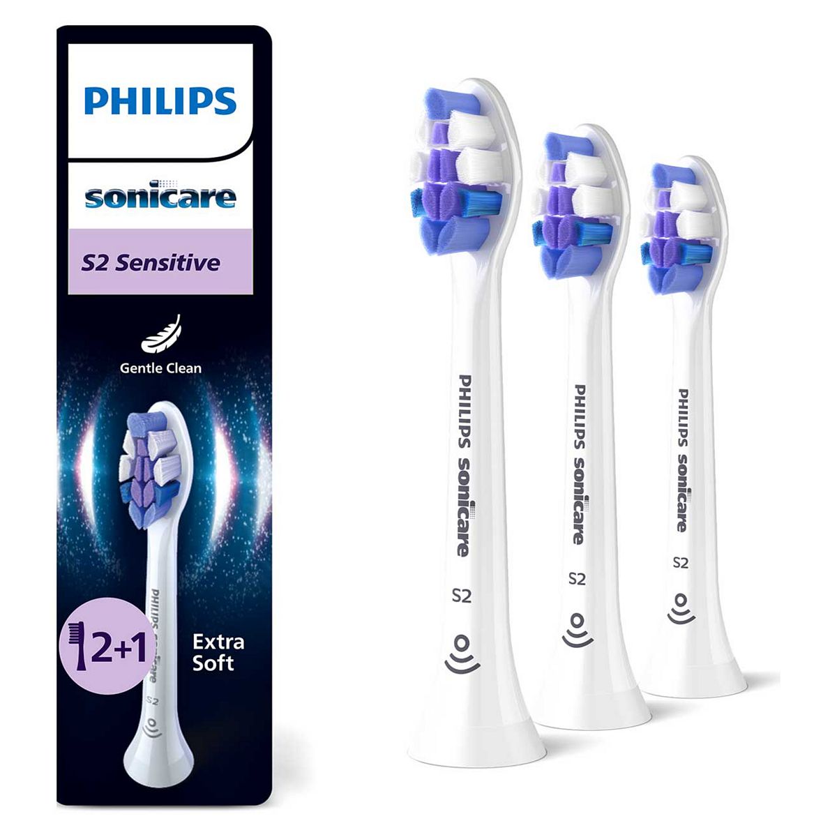 Philips Sonicare Sensitive Toothbrush Heads - Extra Soft Bristles - White - 3 Pack