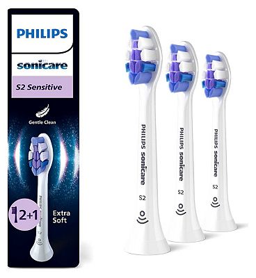 Philips Sonicare Sensitive Toothbrush Heads 2 + 1 Free (3 Brushheads) White HX6053/87