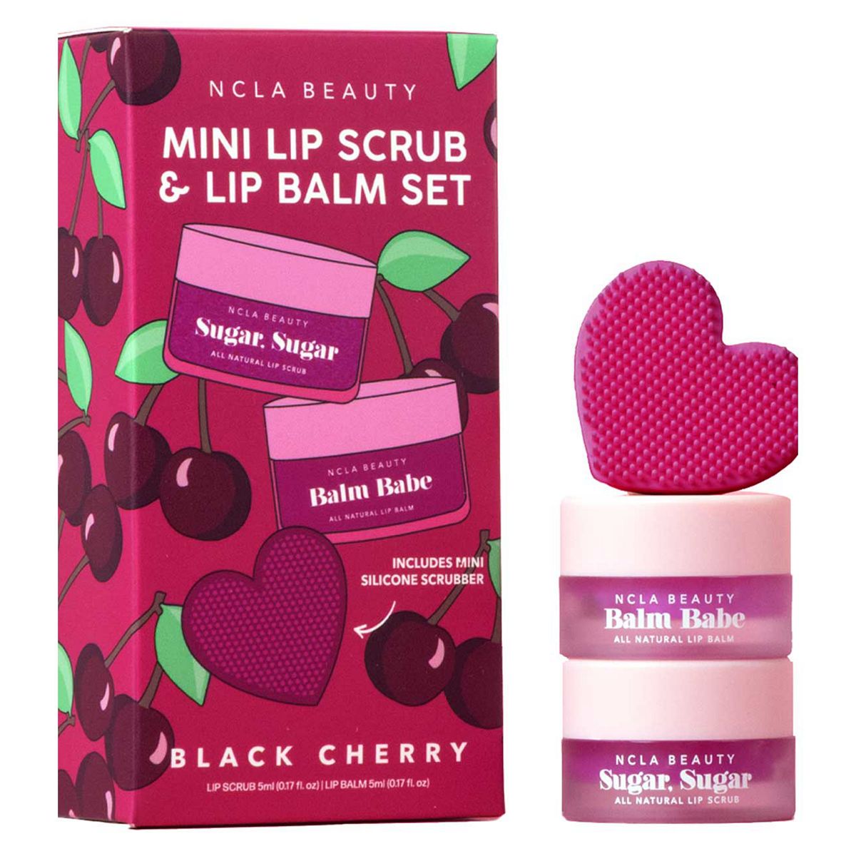 NCLA Beauty Ncla Black Cherry Lip Set 2 Pcs - 5Ml Mini Scrub + Balm