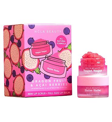 NCLA Dragonfruit & Acai Berries Lip Care 2 pcs Set - 5ml Mini Lip Scrub + 10ml Lip Balm