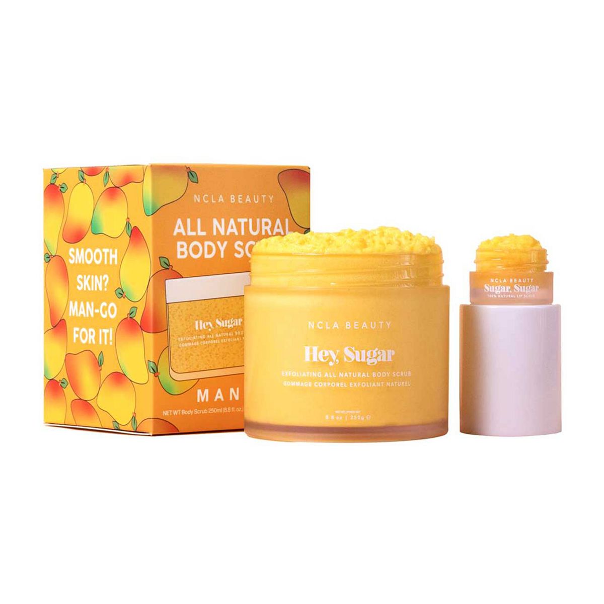 NCLA Beauty Hey Sugar Mango Body Scrub + Bonus Mini Lip
