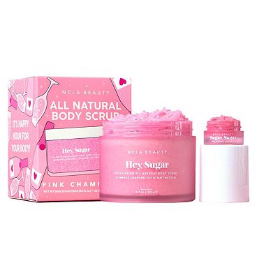NCLA Hey Sugar Pink Champagne Lip & Body Scrub 2 pcs Set - 5ml Mini Lip Scrub + 250ml Body Scrub