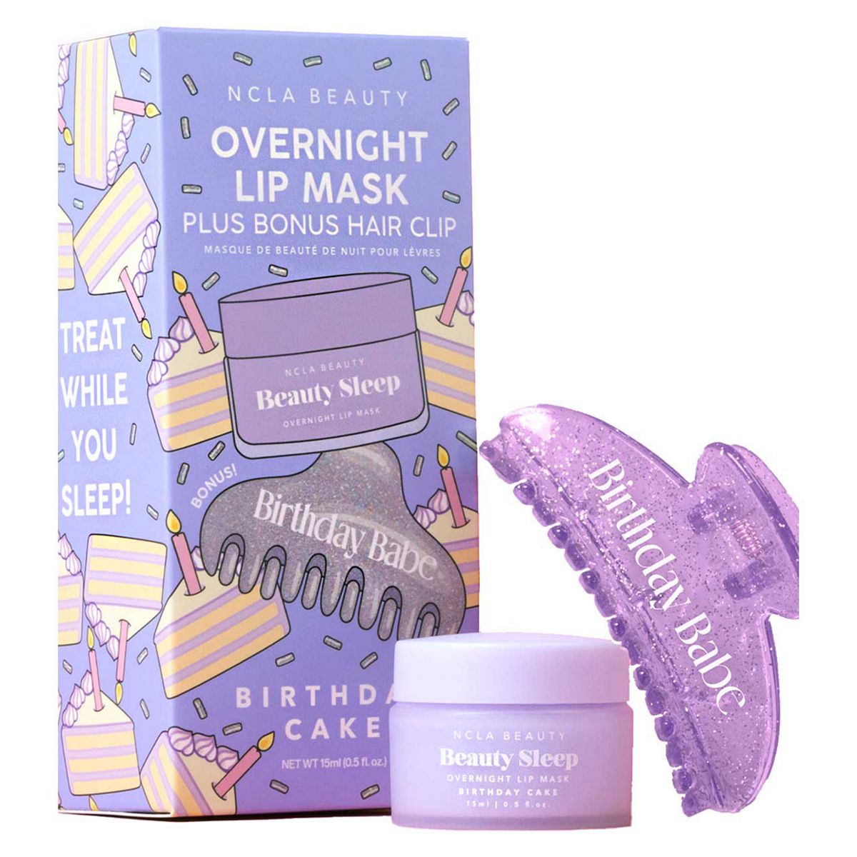 Ncla Beauty Sleep Birthday Cake Lip Mask 15Ml + Hair Claw Clip