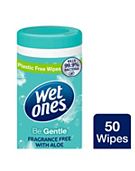 Wet Ones Antibacterial Hand Wipes - Biodegradable & Plastic-Free | Be Gentle Canister | 50 wipes