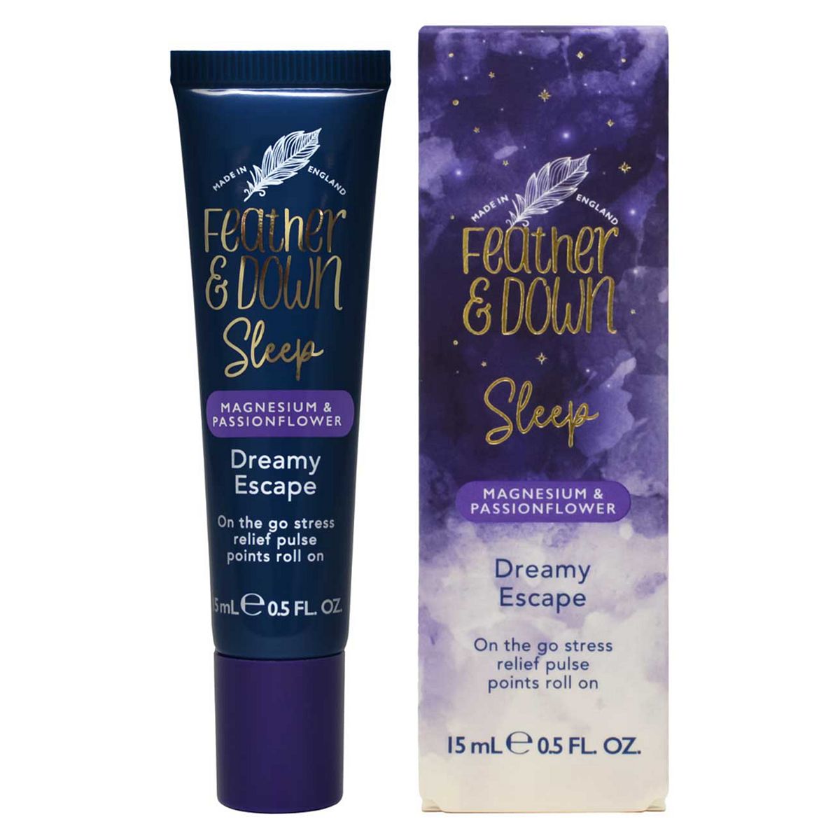Feather & Down Magnesium & Passionflower Dreamy Escape Stress Relief Rollerball 15Ml