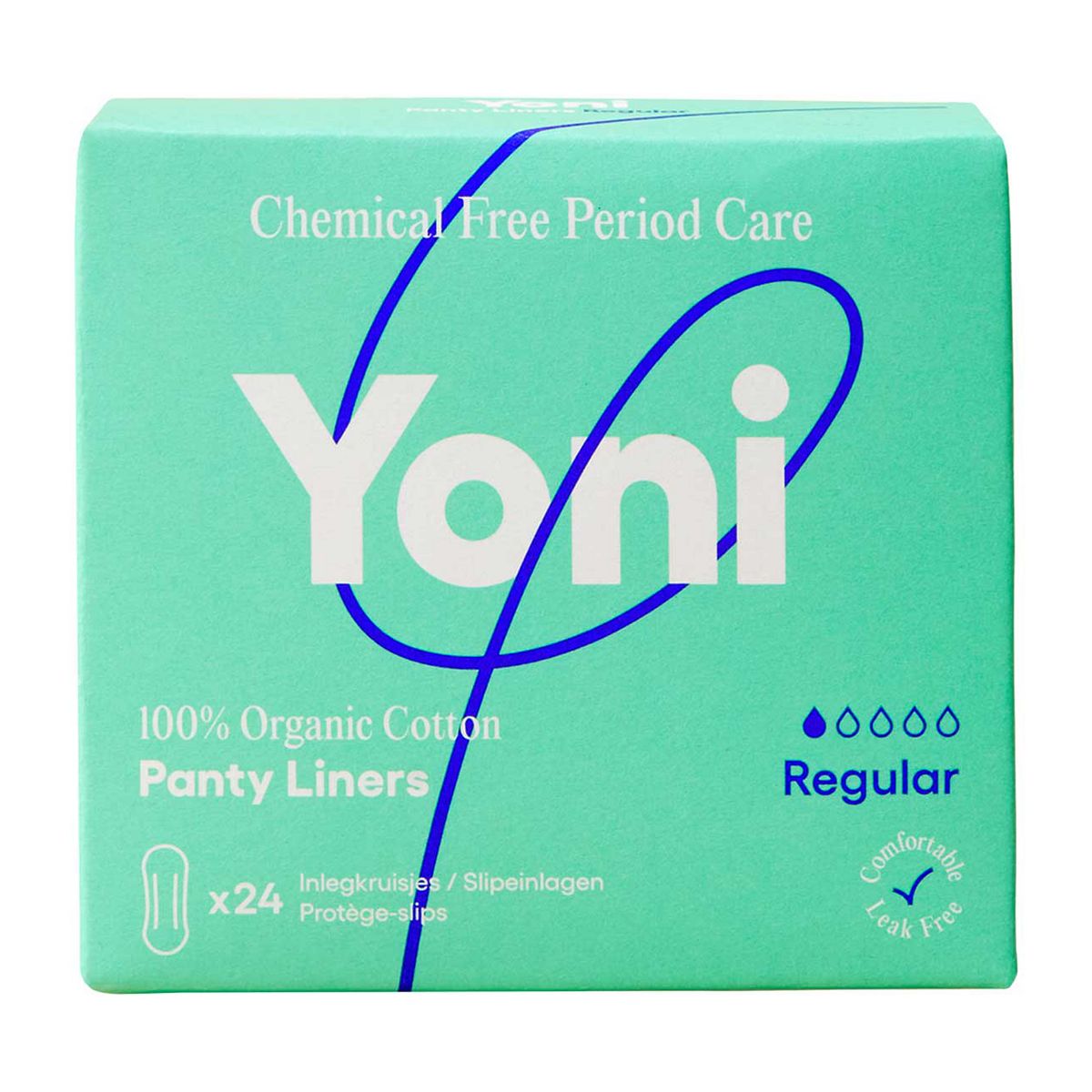 Yoni 100% Organic Cotton Panty Liners Regular Individually Wrapped 24S