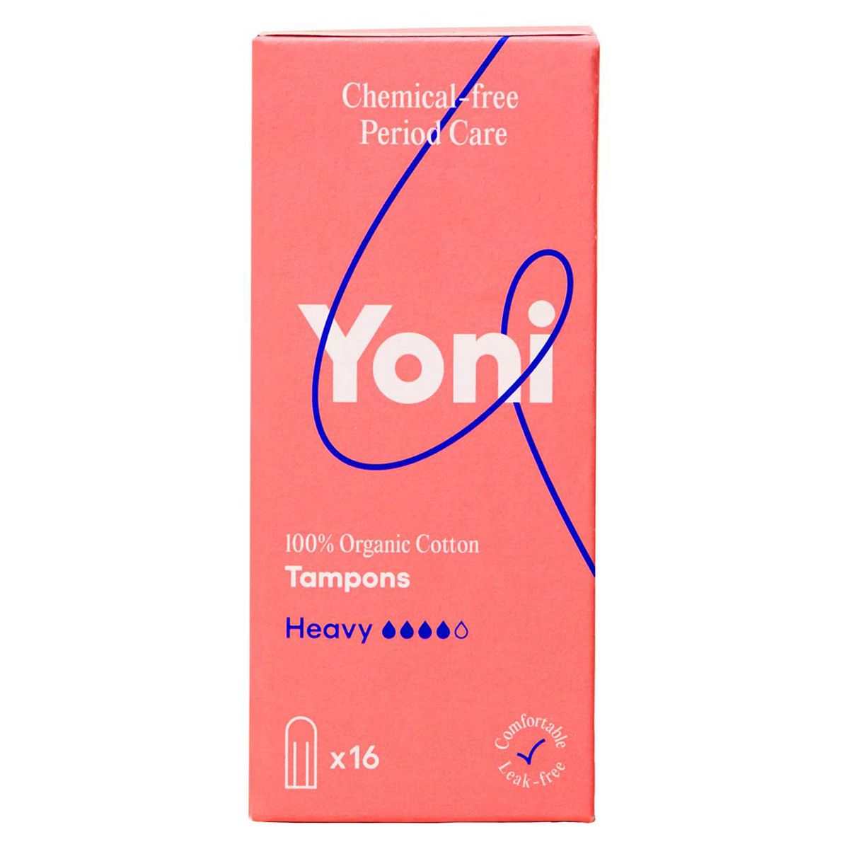 Yoni 100% Organic Cotton Tampons Heavy 16S