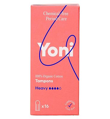 Yoni 100% Organic Cotton Tampons Heavy 16s