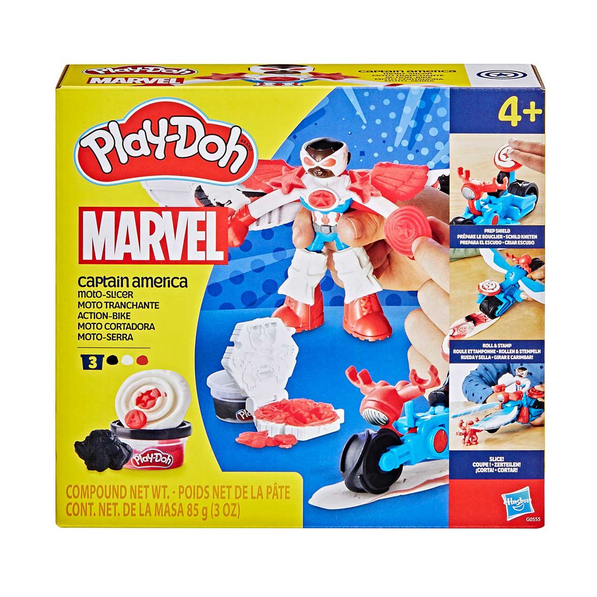 Play Doh Hasbro Captain America Moto Slicer Playset
