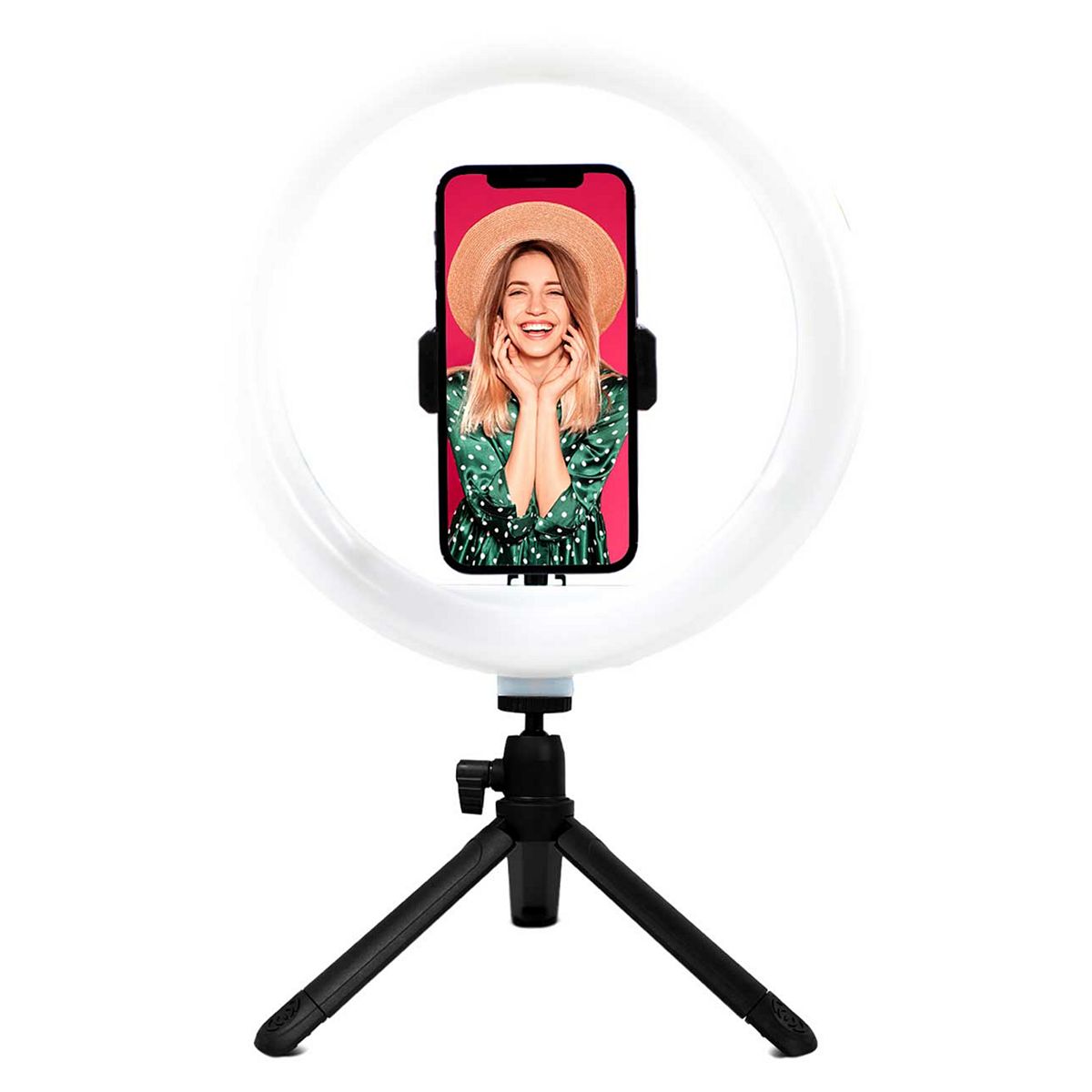 CBL Ringlight With Plastic Legs, Phone Clamp And Adjustable Light Settings