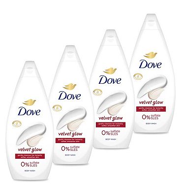 Dove Essentials Velvet Glow Body Wash 720ml x4 Bundle