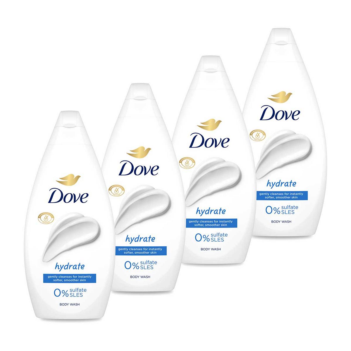Dove Essential Care Body Wash Hydrate 450Ml X4 Bundle
