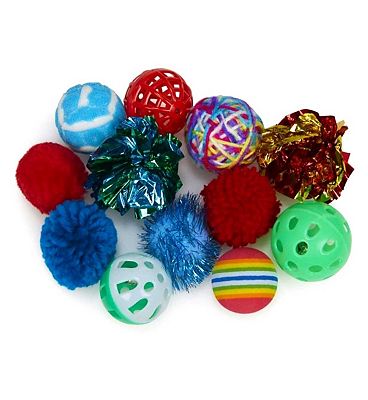 Petface Cat Play Pack 12 Assorted Ball Toys