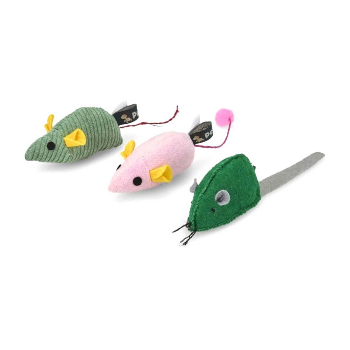 Pet Face Petface Catkins Three Kind Mice Plush Cat Toys 3S