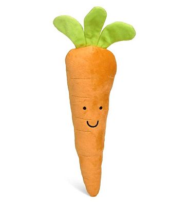 Petface Foodie Faces Furry Carrot Plush Dog Toy