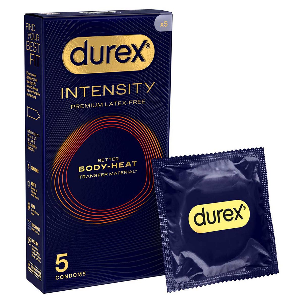 Durex Intensity Premium Latex-Free Condoms - 5 Pack