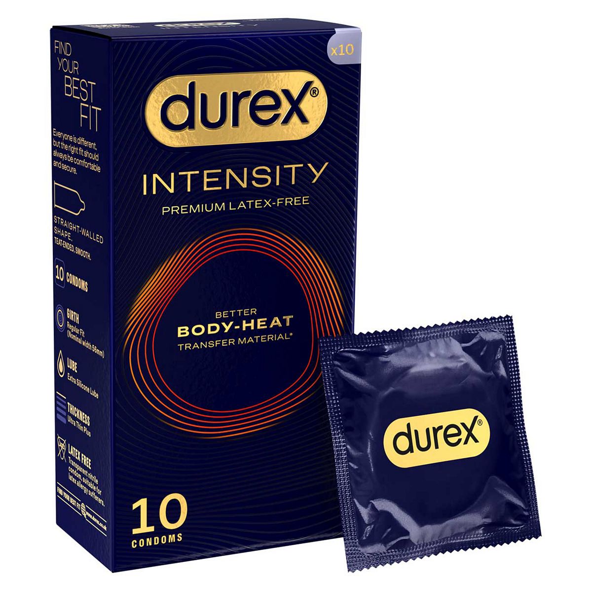 Durex Intensity Premium Latex-Free Condoms - 10 Pack