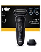 Braun Series 5 Electric Shaver, Up to 50 min, Precision Trimmer Attachment, Cordless, Wet & Dry Razor for Men, 52-N1200S, Black