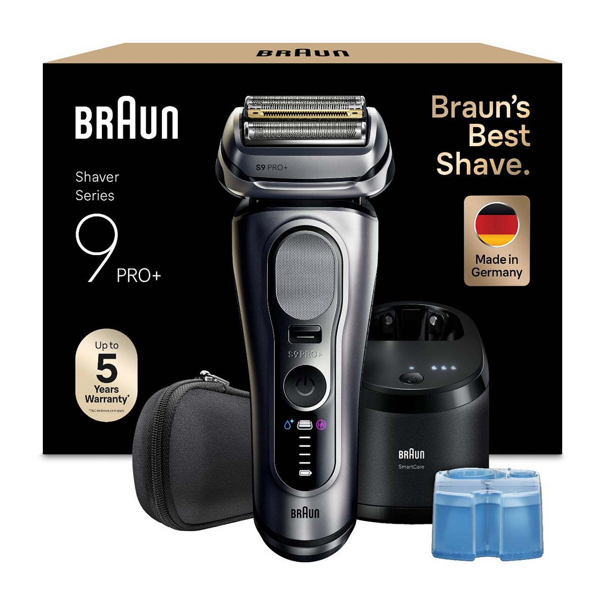 Braun Series 9 Pro+ Electric Shaver, 5+1 Ultra Thin Precision Blades, Pro Sensoadapt, 6In1 Smartcare Center, 9667Cc, Silver