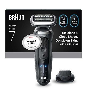 Braun Series 7 Electric Shaver, Up to 60 min, Precision Trimmer Attachment, Cordless, Wet & Dry Razo