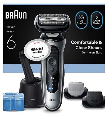Braun Series 6 Electric Shaver, Up to 60 min, 4in1 SmartCare Center, Cordless, Wet & Dry Razor for M