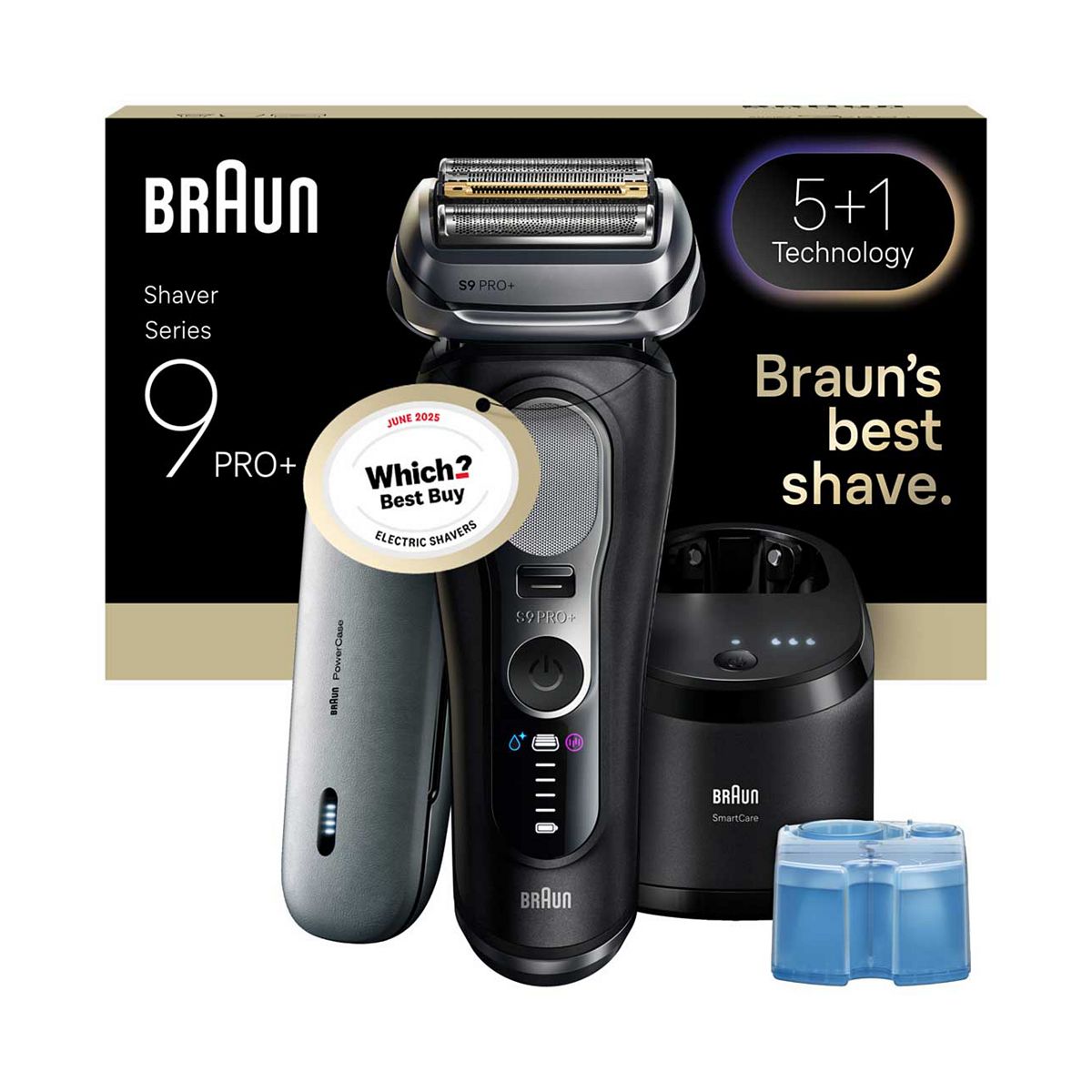 Braun Series 9 Pro+ Electric Shaver, Pro Sensoadapt, Smartcare Center, 9670Cc, Black