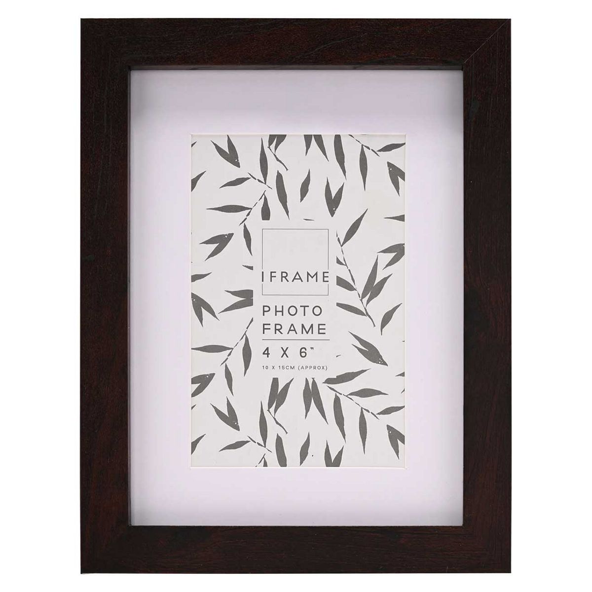 Widdop & Co Iframe Dark Wood Finish Photo Frame With Mount 4X6 Inches