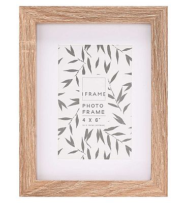 iFrame Light Wood Photo Frame with Mount 4x6 Inches