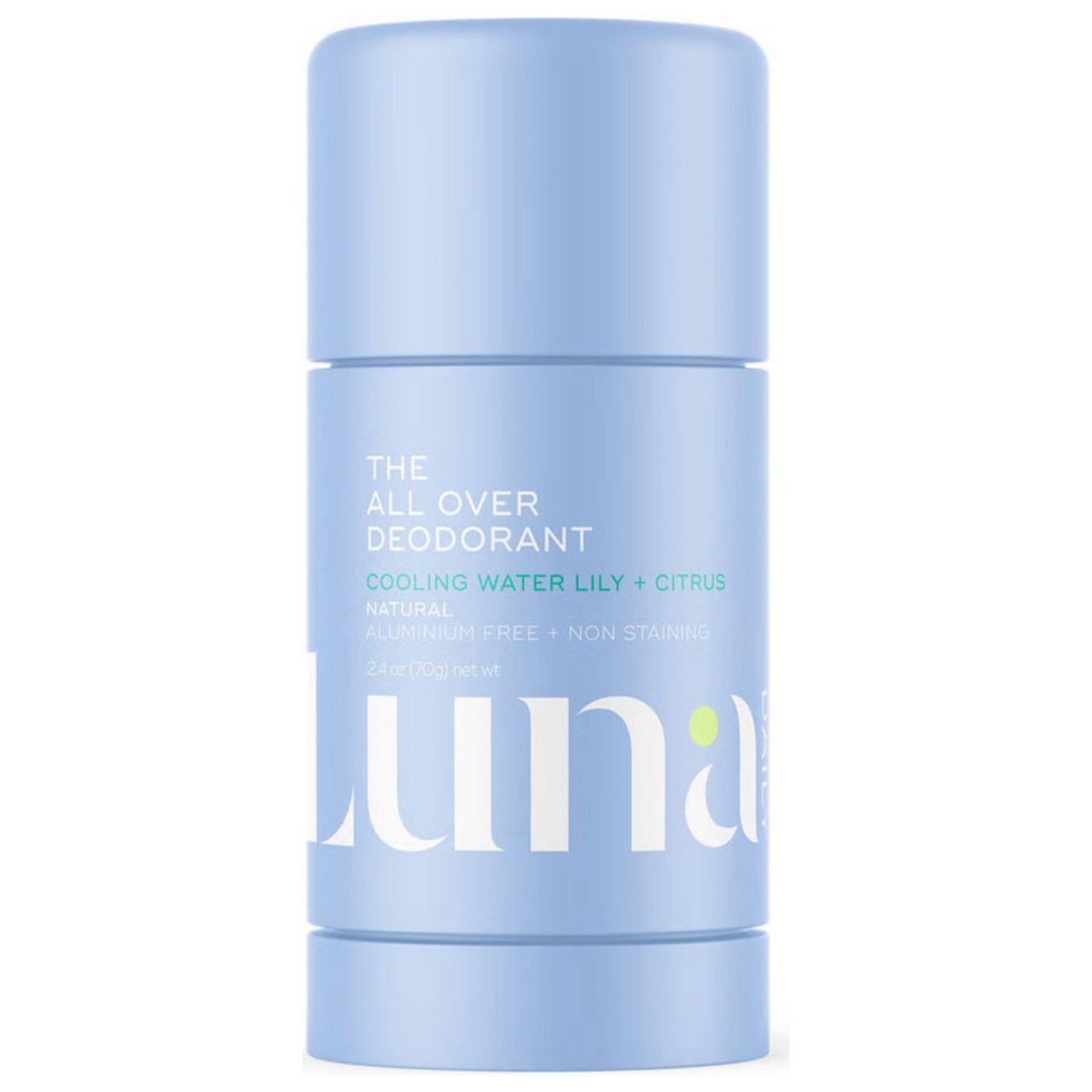 Luna Daily The Cooling All Over Deodorant Natural Non Staining Aluminum Free Body Stick Waterlily And Citrus 70g