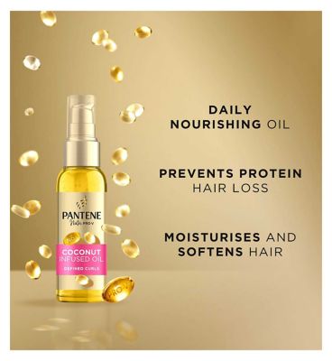 Pantene Pro-V Defined Curls Coconut Infused Hair Oil 100ml for Frizzy, Unruly Curls<br/> (7)