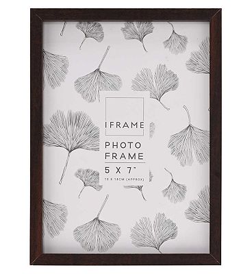 iFrame Dark Wood Thin Edge Wood Photo Frame 5x7 Inches