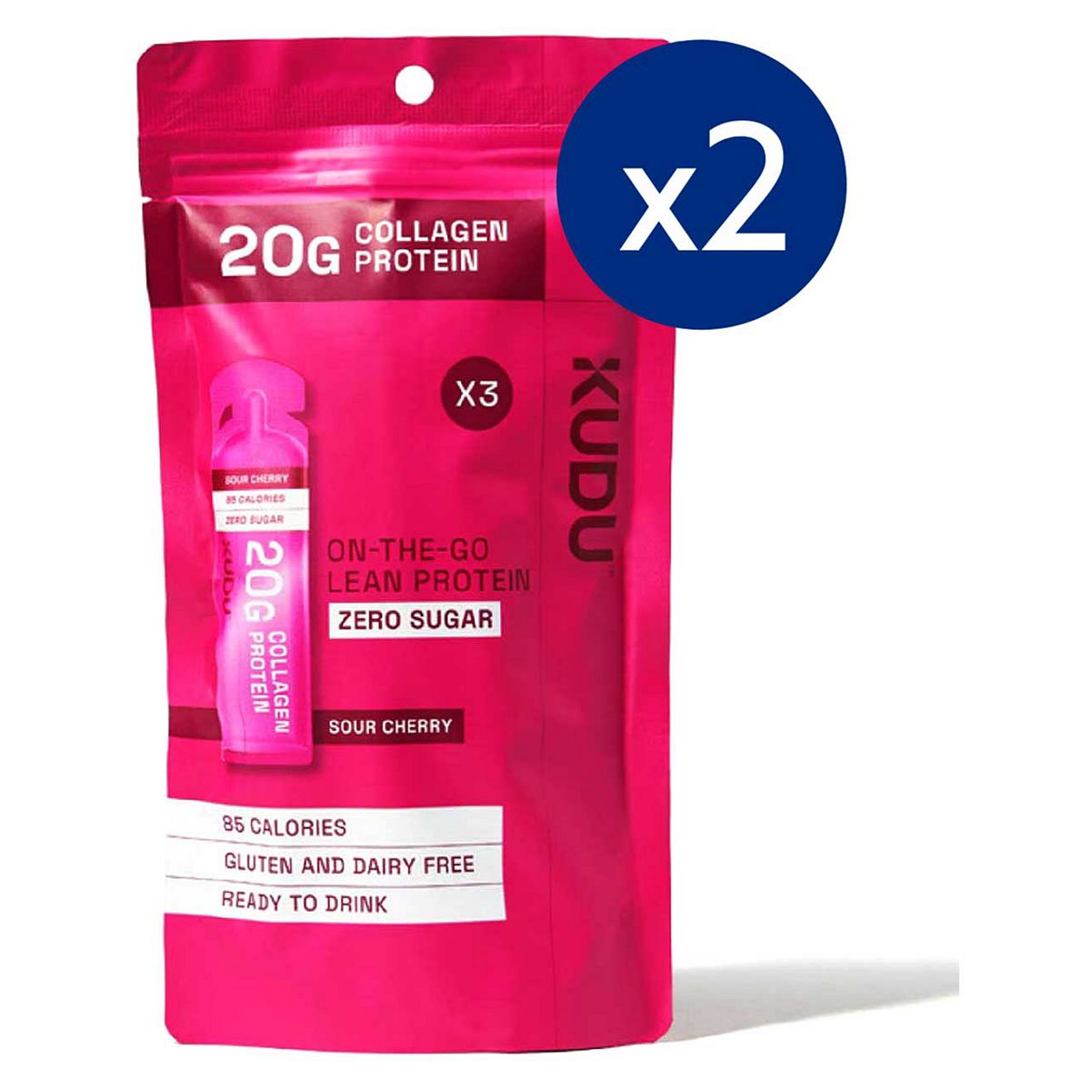 Kudu Collagen Sour Cherry 63G 3S X2 Bundle