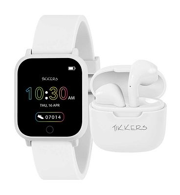 Tikkers Teen Series 10 White Smart Watch and Earbuds Set