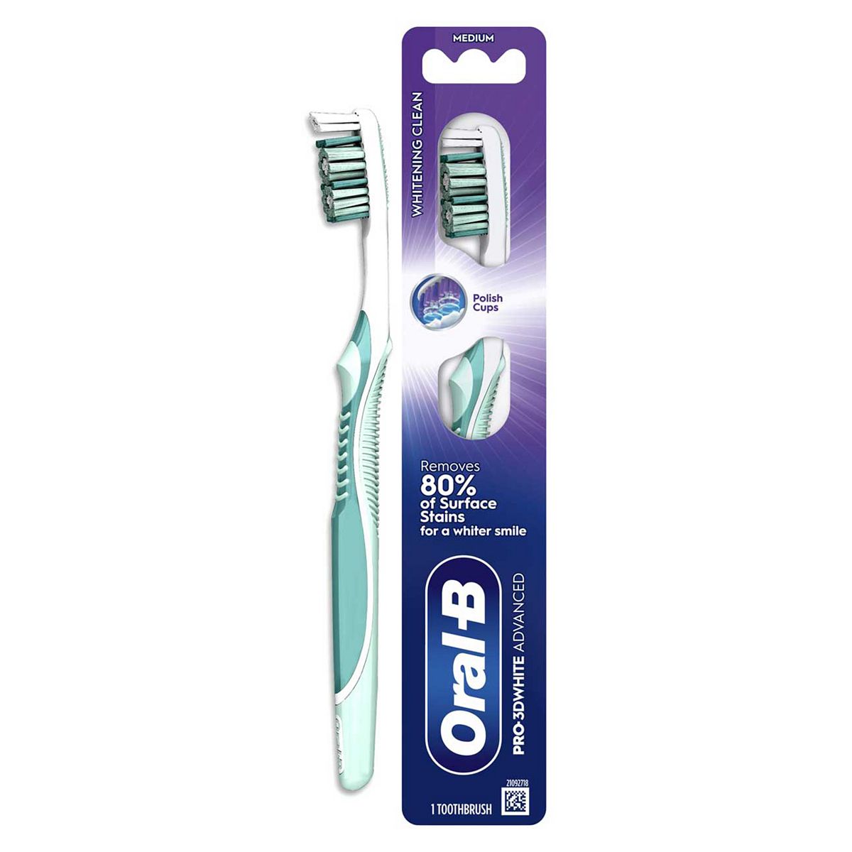 Oral B Oral-B Pro-3Dwhite Advanced Manual Toothbrush – Removes Plaque & Surface Stains Medium, 1