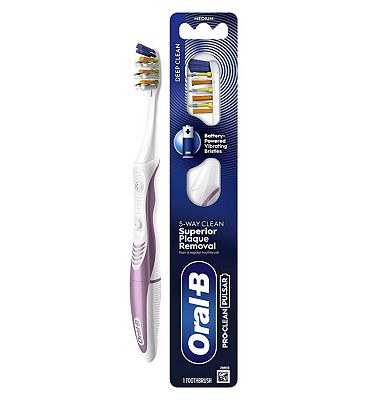 ORAL-B PRO-CLEAN PULSAR Battery-Powered Toothbrush  Superior 5-Way Plaque Removal, Medium, 1