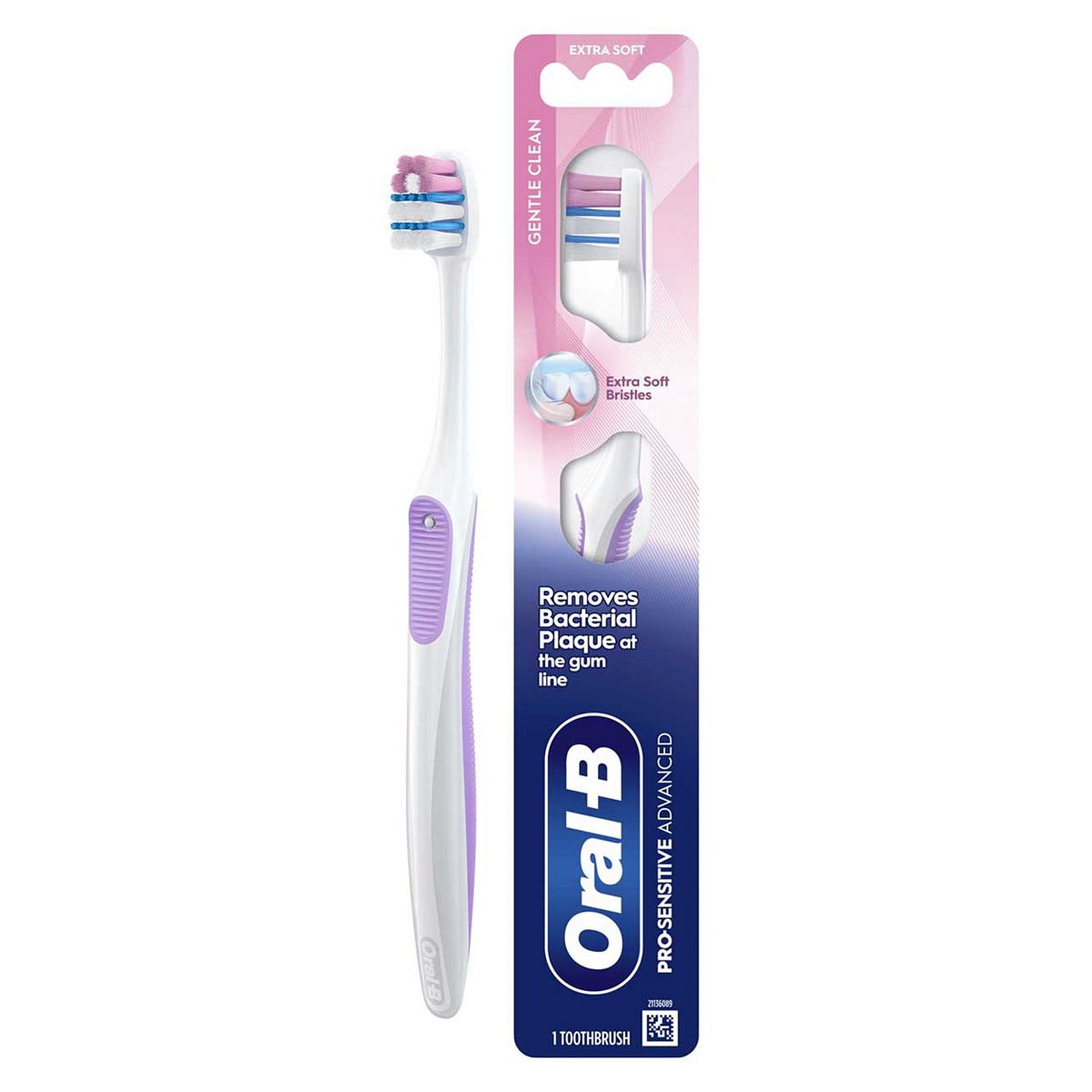 Oral B Oral-B Pro-Sensi Advanced Manual Toothbrush – Removes Plaque Bacteria Extra Soft Bristles, 1