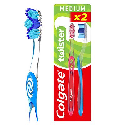 Colgate Twister Fresh Medium Manual Toothbrush 2 pack
