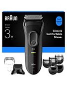 Braun Series 3+ Electric Shaver, Beard Trimmer Attachment, Dry, 3000BT, Grey
