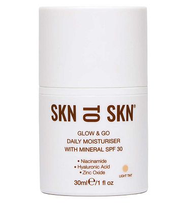 SKN TO SKN Glow & Go Daily Moisturiser with Mineral SPF30 Light Tint 30ml