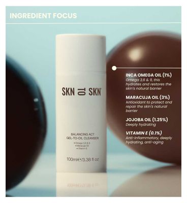 SKN TO SKN Balancing Act Gel-to-Oil Cleanser 100ml (2)